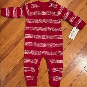 Cat and Jack (TARGET) Red and White knit romper.